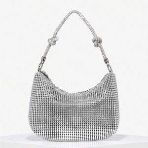Silver Rhinestone Shoulder Bag